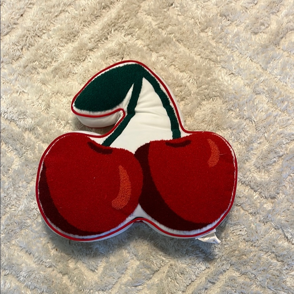 Isaac Mizrahi Cherry Pillow - Red and Green